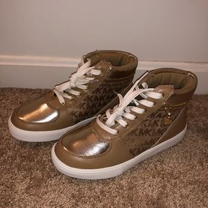 Michael Kors Goldy high top girls sneakers shoes